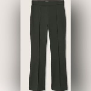 Wide-Leg Ankle Pants in Dark Olive